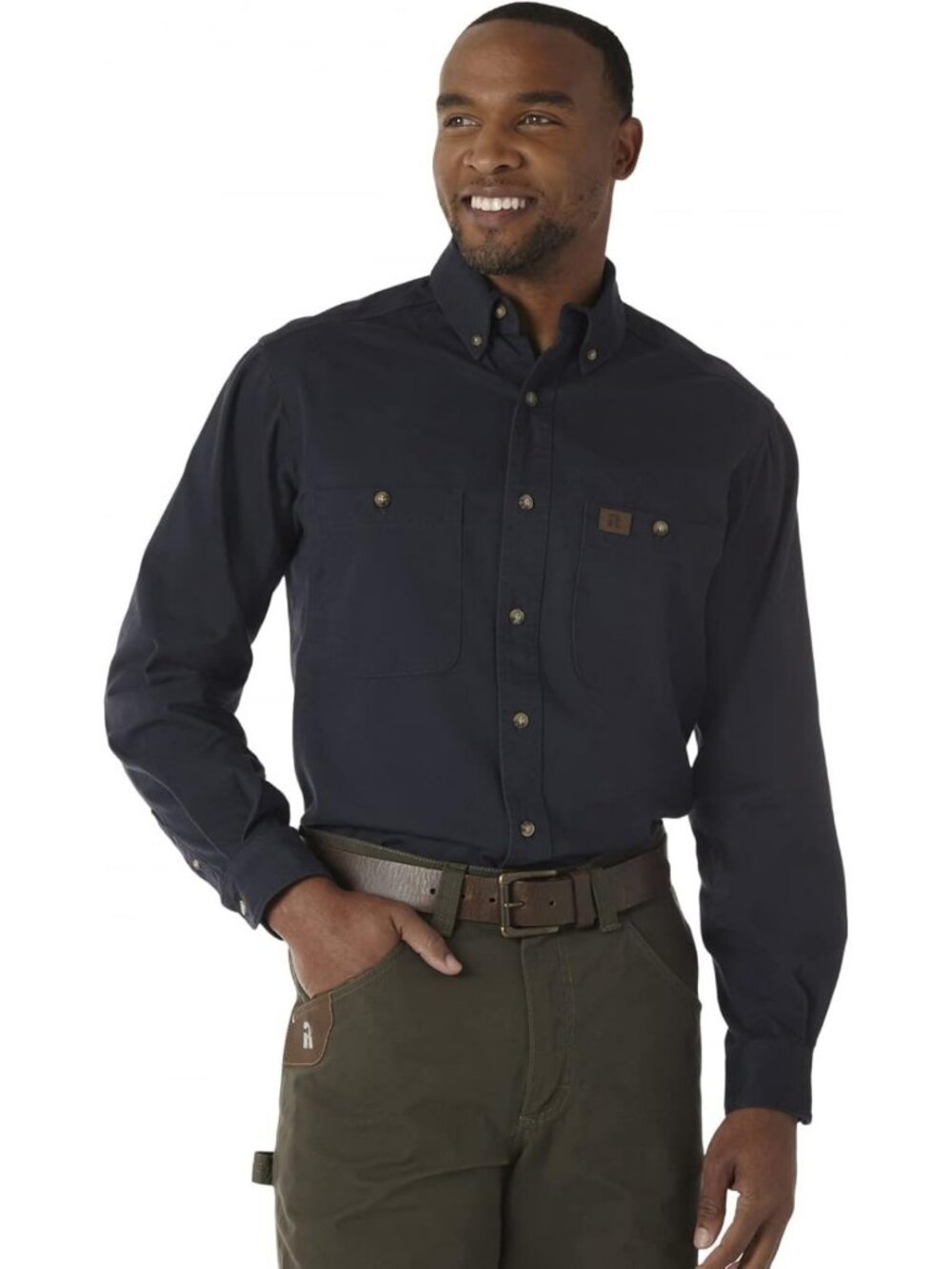 Men's Logger Twill Long Sleeve Work Shirt - Durable, Comfortable, Heavy-Duty